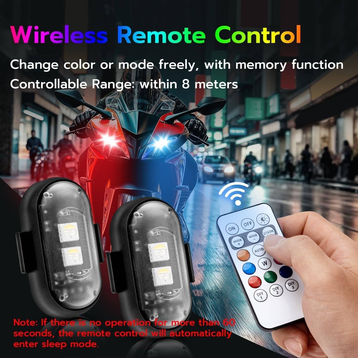 Wireless Car Interior LED Lights With Remote